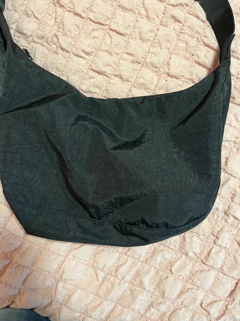 BAGGU Medium Crescent Crossbody Bag in Black Nylon